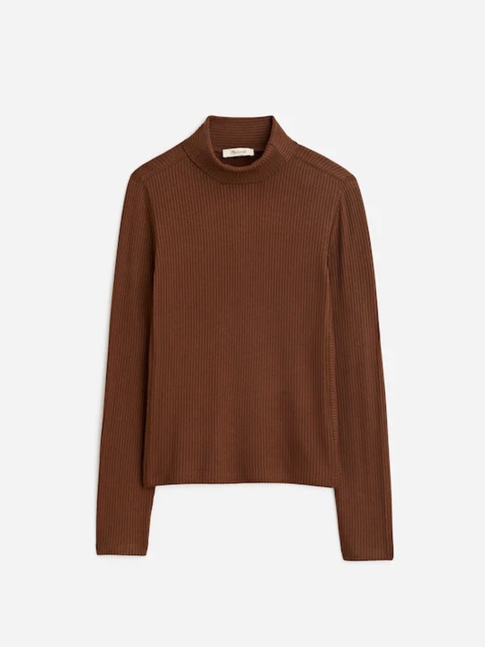 Madewell Ribbed Mock Neck Sweater - Mauve Brown
